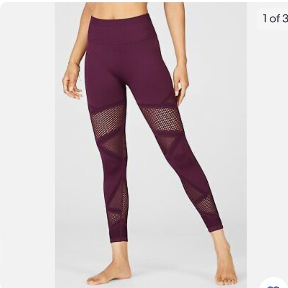 Fabletics Seamless Mosaic High-Waisted Leggings, Size Medium